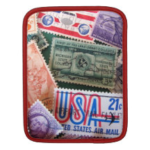 USA Stamp Collage Rickshaw iPad Sleeve