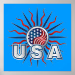 USA Starburst Yin Yang Print