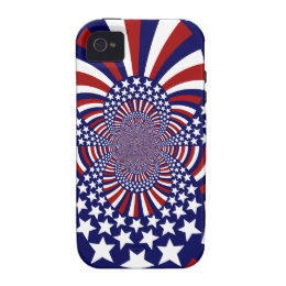 USA Stars and Stripes Patriotic Design Vibe iPhone 4 Cases