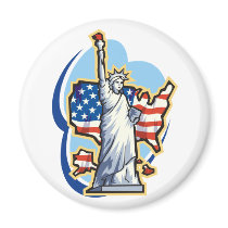 USA-Statue of Liberty in the Clouds Fridge Magnets