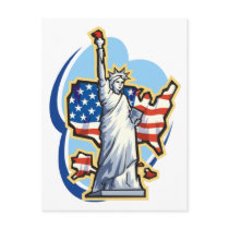 USA-Statue of Liberty in the Clouds postcards