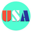 USA Stickers - (aqua) sticker