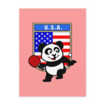 This is a cute shirt for table tennis players and fans. Panda loves to play table tennis in front of this flag of the United States of America! This table tennis panda shirt is a great gift for table tennis players and fans!