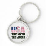 USA The Myth The Legend Premium Round Keychain
