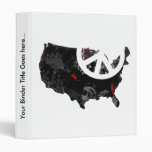 Usa Trendy Peace Sign with American map Vinyl Binders
