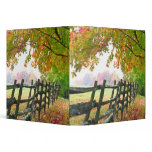 USA, Vermont. Fence under fall foliage. Binder