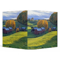 USA, Vermont, Jenne Farm. Rolling green hills Binders