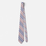 USA Veteran Stars and Stripes Patriotic Text Neck Tie