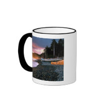 USA, Washington State, Olympic NP. Waves lap the Coffee Mugs