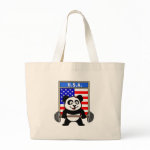 This cute bodybuilding panda loves weightlifting. He stands in front of a large flag of the United States of America. Look how easy he lifts that heavy barbell loaded with weight plates. This design is too cute. Great gifts here for anyone from the USA who loves weightlifting.