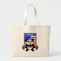USA Weightlifting Panda Canvas Bags