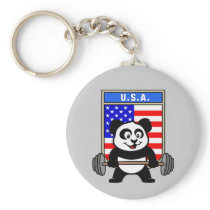 USA Weightlifting Panda Key Chains