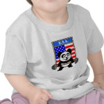 This cute bodybuilding panda loves weightlifting. He stands in front of a large flag of the United States of America. Look how easy he lifts that heavy barbell loaded with weight plates. This design is too cute. Great gifts here for anyone from the USA who loves weightlifting.