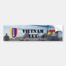 USARV Vietnam War Patch Vets Bumper Sticker