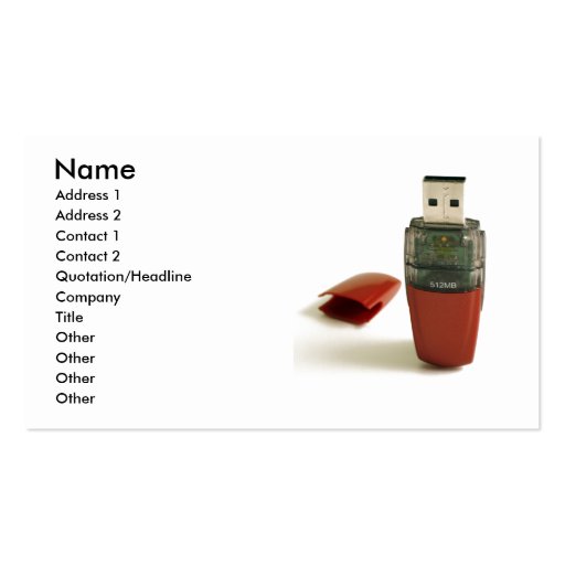 USB Flash pen Business Card Template (front side)