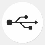 USB Logo Round Stickers