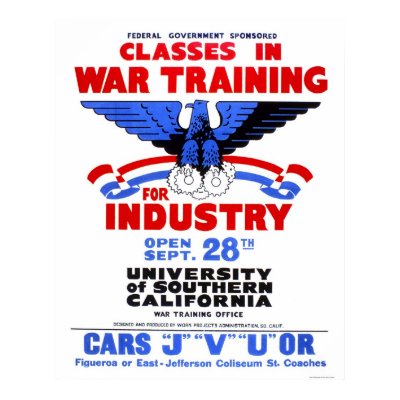 USC War Training Classes 1943 WPA Poster by lc_wpa