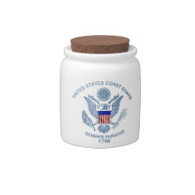 USCG Flag Emblem Candy Jar