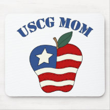 USCG Mom Patriotic Apple Mouse Pad