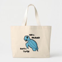 Use a Reusable - Save a Turtle! Canvas Bag