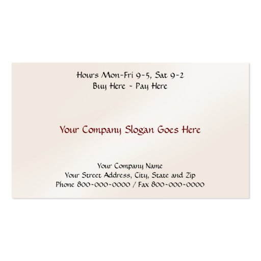 Used Car Dealer Business Card (back side)