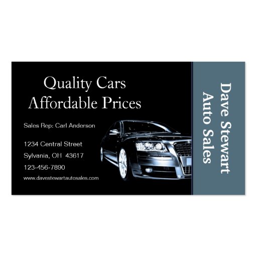 Used Car Dealer Business Card Template (front side)