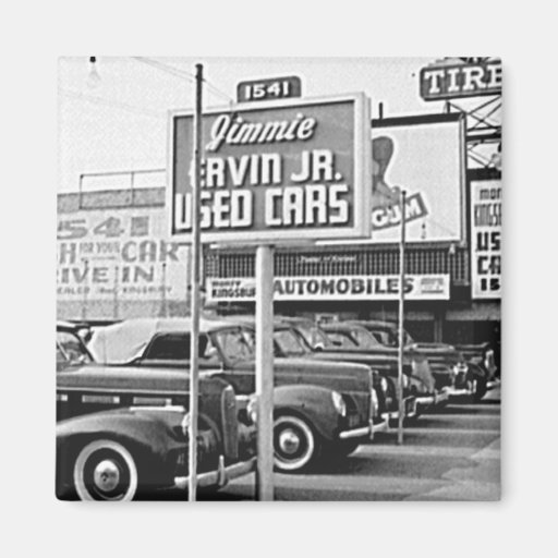 Used Car Lot Vintage Hollywood California Magnets