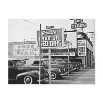 Used Car Lot Vintage Hollywood California Postcards