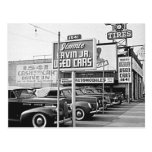 Used Car Lot Vintage Hollywood California Postcards