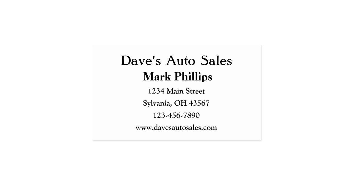 Used Car Salesman Business Card Zazzle