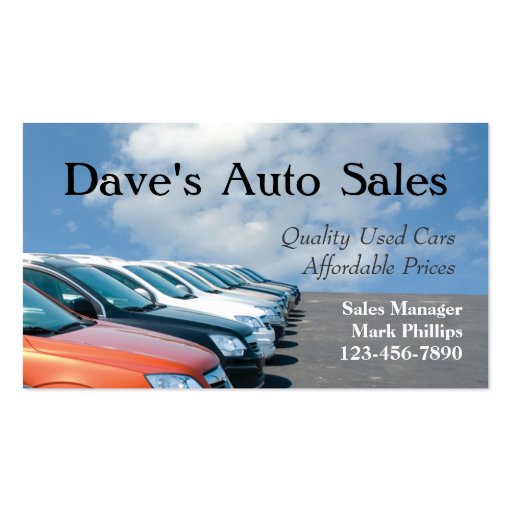 Used Car Salesman Business Card Templates (front side)