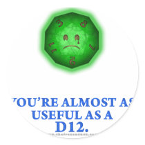 Useful As a D12 Round Stickers