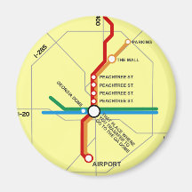Useful Atlanta Subway Map Refrigerator Magnet