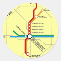 Useful Atlanta Subway Map Round Sticker