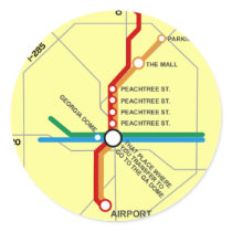 Useful Atlanta Subway Map Round Sticker