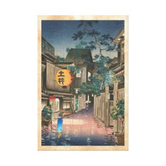 Ushigome Kagurazaka Tsuchiya Koitsu shin hanga Gallery Wrapped Canvas