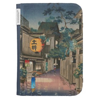 Ushigome Kagurazaka Tsuchiya Koitsu shin hanga Kindle Keyboard Case