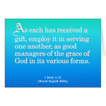 Using Gifts from God 1 Peter 4:10 Greeting Card