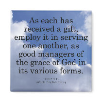 Using Gifts from God 1 Peter 4:10 Fridge Magnet