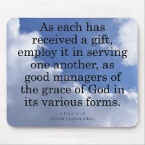 Using Gifts from God 1 Peter 4:10 Mousepads