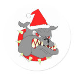 USMC Devil Dog Christmas Round Sticker