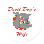 USMC Devil Dog's Wife Round Stickers