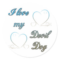 USMC I Love My Devil Dog stickers by militarymarinecorps USMC I Love My Devil Dog stickers