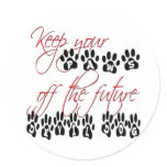 USMC Keep your paws off the future devil dog Sticker