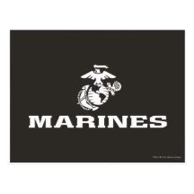 USMC Logo Stacked - White Postcard