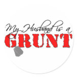 USMC My Husband is a Grunt Stickers
