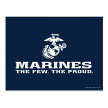 USMC The Few The Proud Logo Stacked - White Post Cards