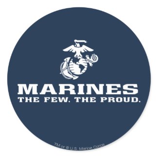 USMC The Few The Proud Logo Stacked - White Stickers