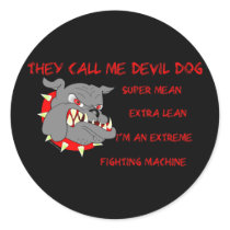USMC They Call Me Devil Dog Round Stickers
