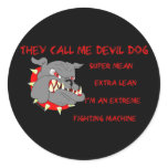 USMC They Call Me Devil Dog Round Stickers